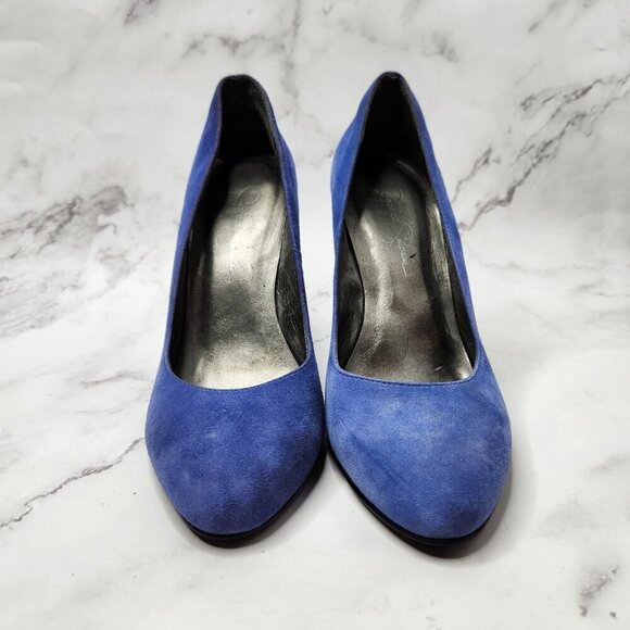 Jessica Simpson Stiletto Heels Blue Suede Shoes Evening Cocktail Pumps Women's 7 - Picture 2 of 8